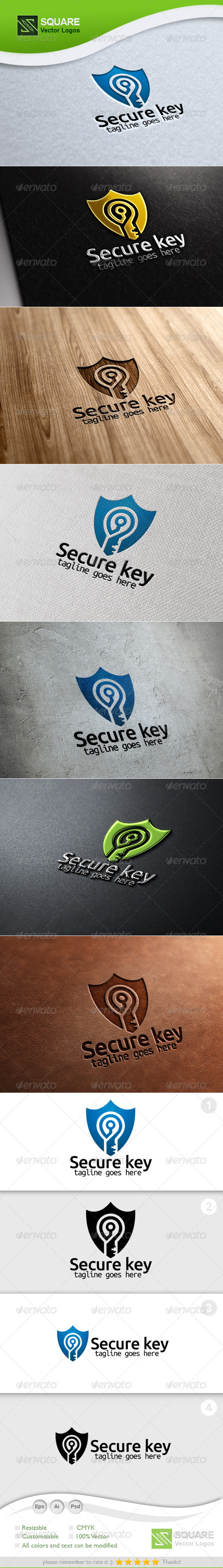 Shield, Key Vector Logo Template - Symbols Logo Templates