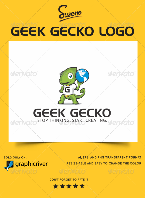 Geek Gecko Logo - Animals Logo Templates