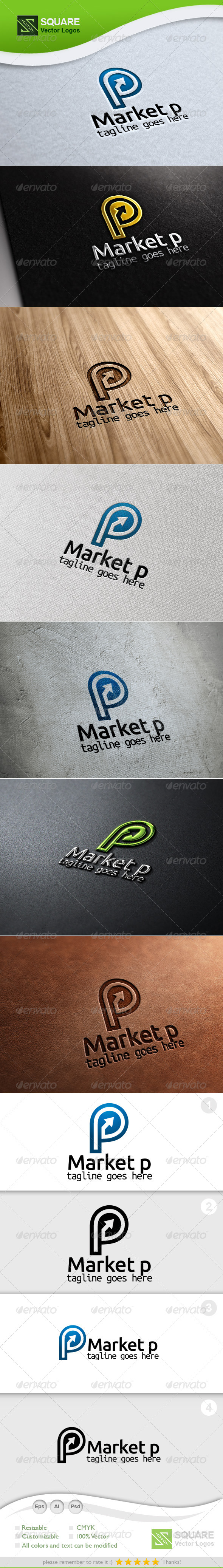 P, Market Vector Logo Template - Letters Logo Templates