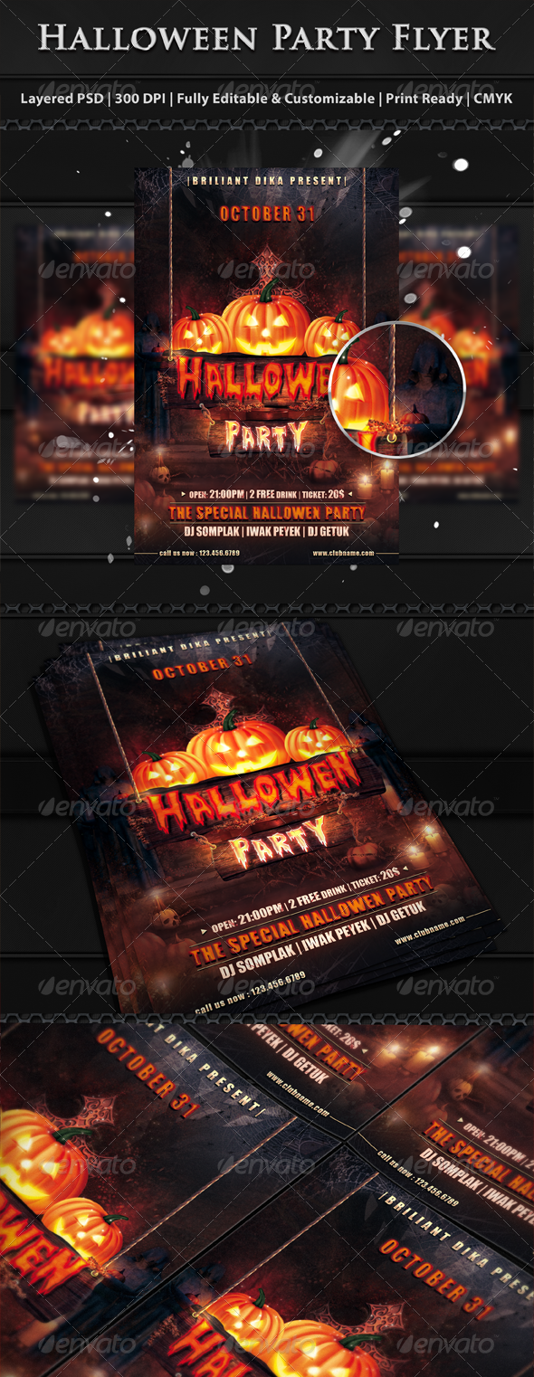 Halloween Party Flyer Template - Holidays Events