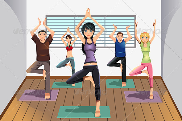 Yoga Students at Yoga Studio - Sports/Activity Conceptual