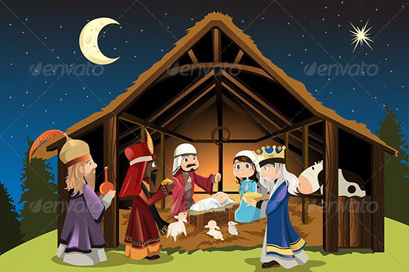 Jesus Christ and Three Wisemen - Christmas Seasons/Holidays
