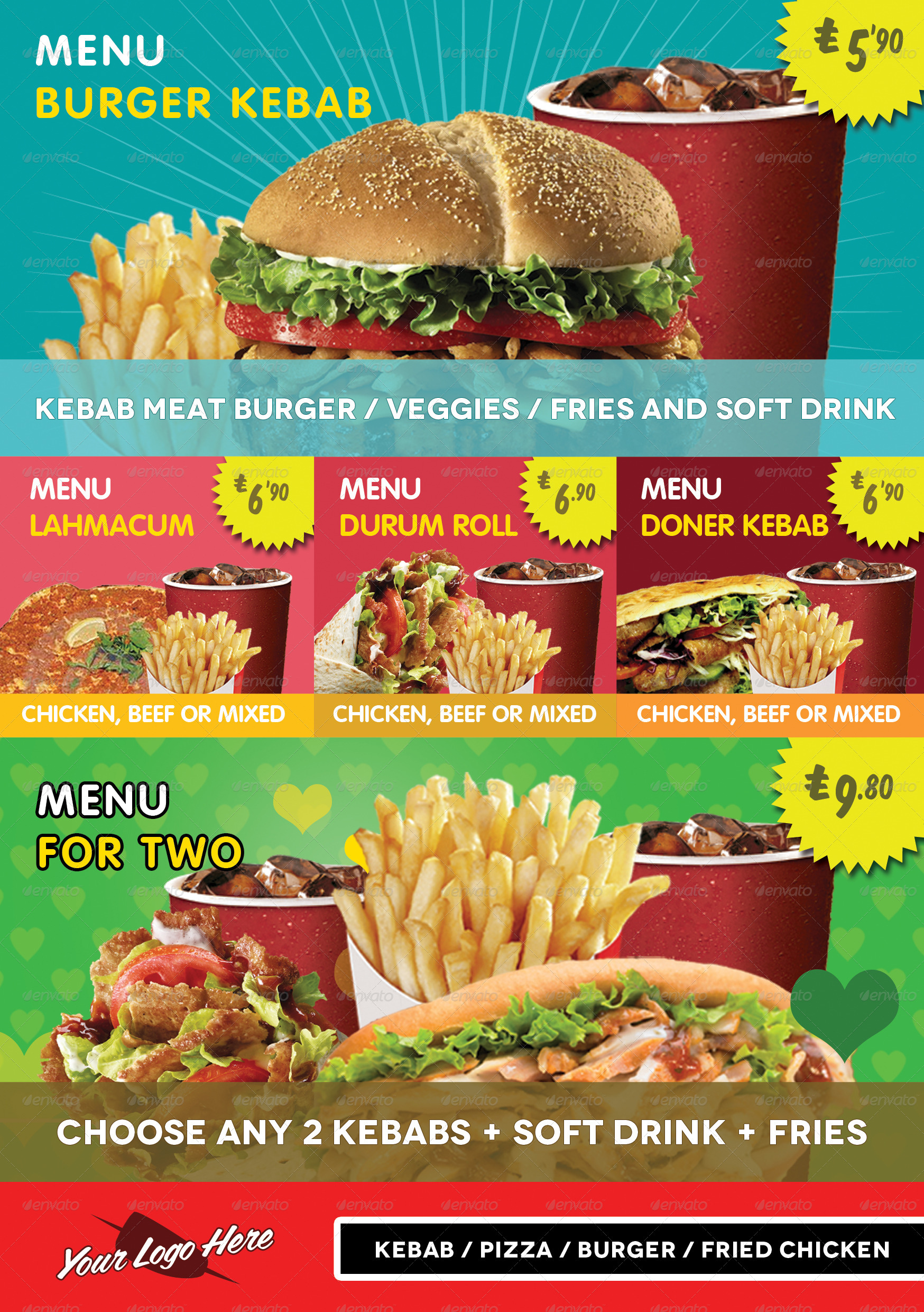 Kebab Shop Fast Food Flyer by disobeymedia | GraphicRiver