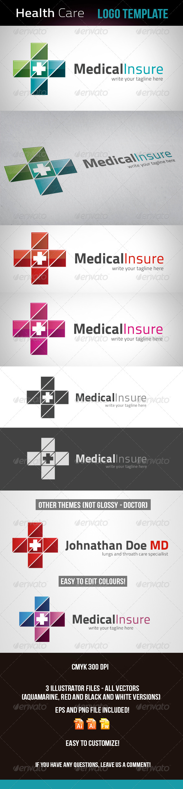 Doctor - Health Care Logo Template - Logo Templates