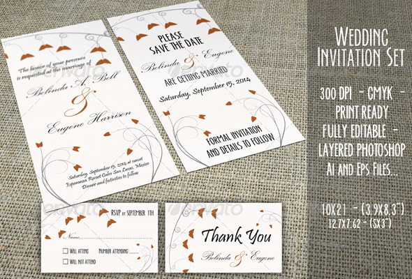 Wedding Invitation Set - 03 - Weddings Cards & Invites