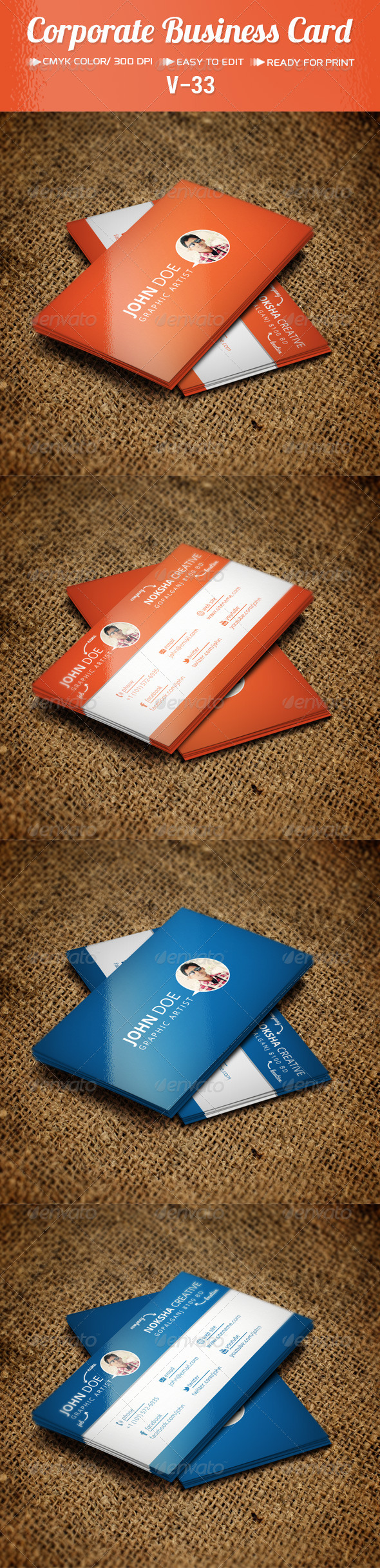 Corporate Business Card V-33 - Corporate Business Cards