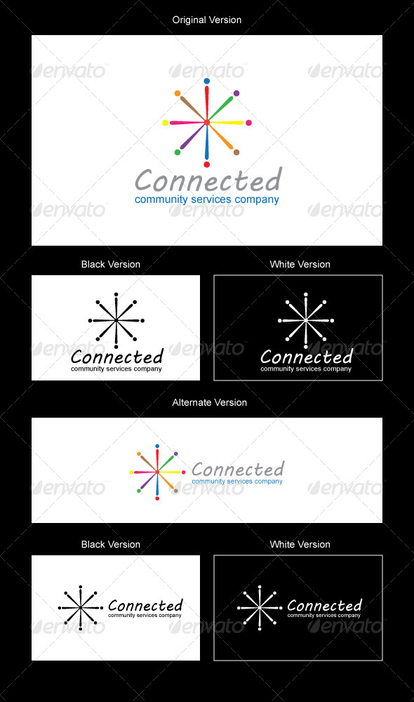 Connected Logo Design - Vector Abstract