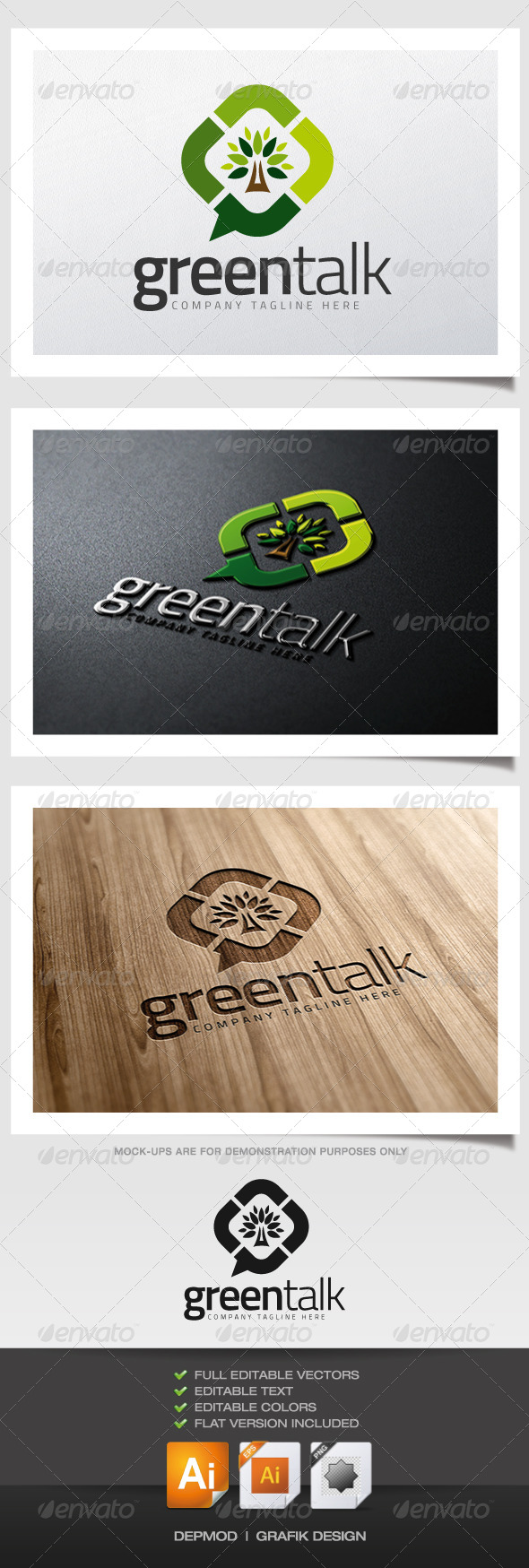 Green Talk Logo - Nature Logo Templates
