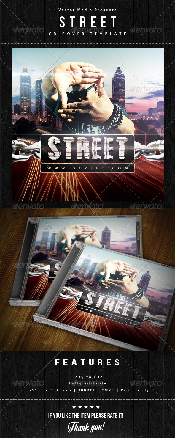 Street - Cd Cover - CD & DVD Artwork Print Templates