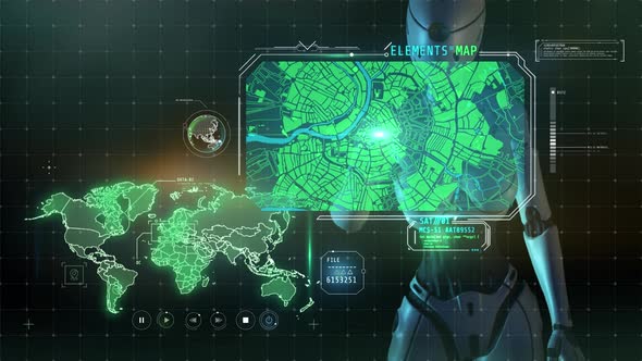 Android Works With Maps On A Virtual Dashboard 4K alt