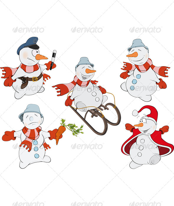 Snowman Cartoon - New Year Seasons/Holidays
