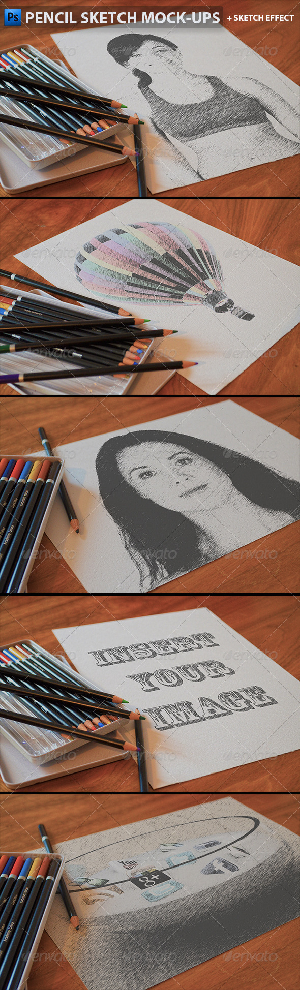 Pencil Sketch Mock-Ups - Miscellaneous Product Mock-Ups