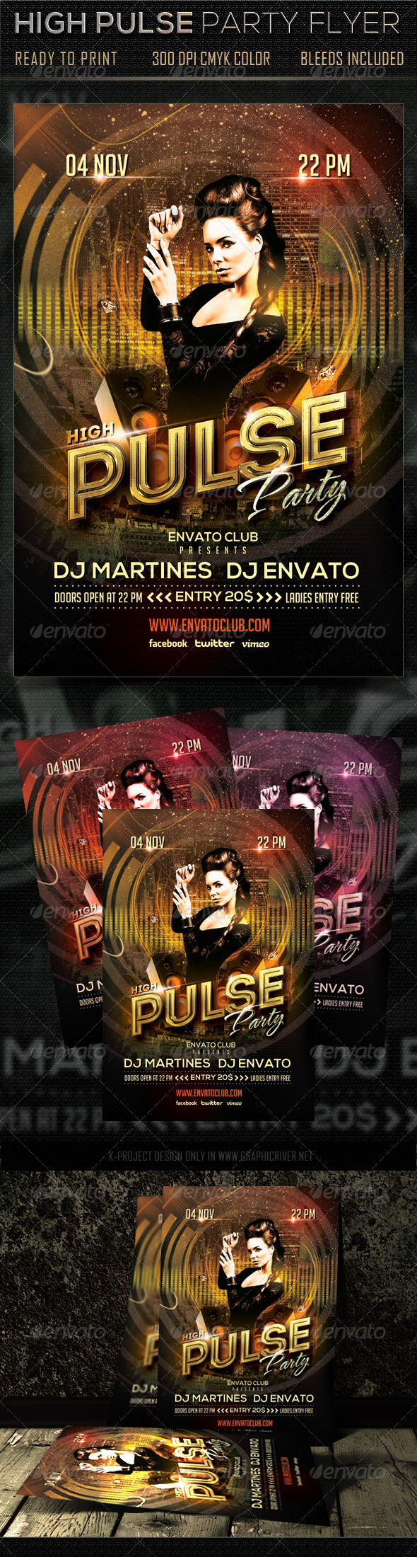 High Pulse Party Flyer - Clubs & Parties Events