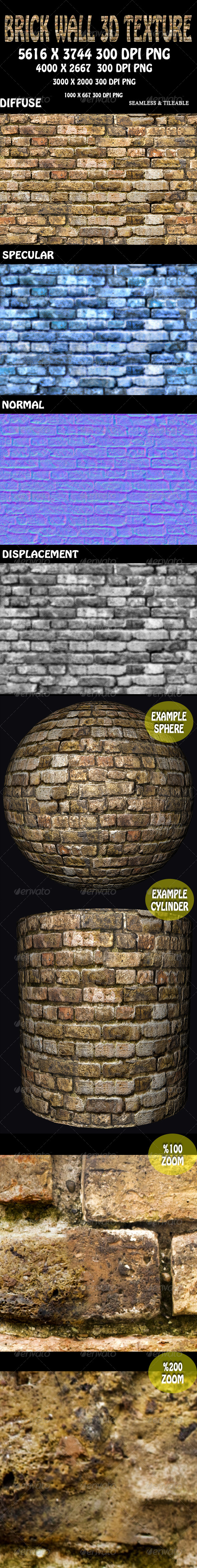 Brick Wall 3D - 3Docean 5891349