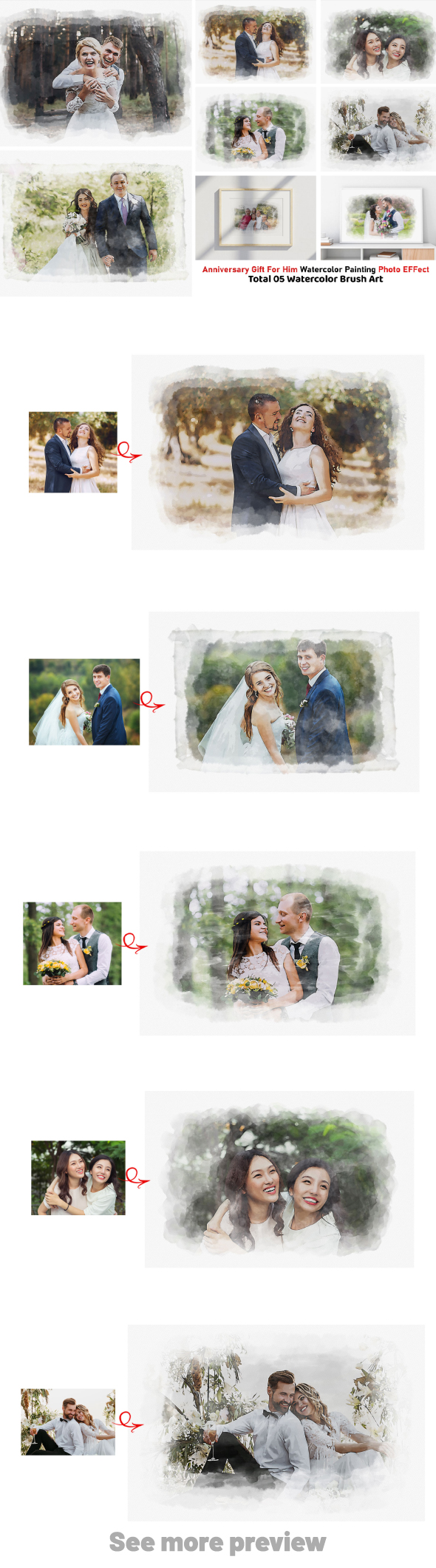 Anniversary Gift Watercolor Art