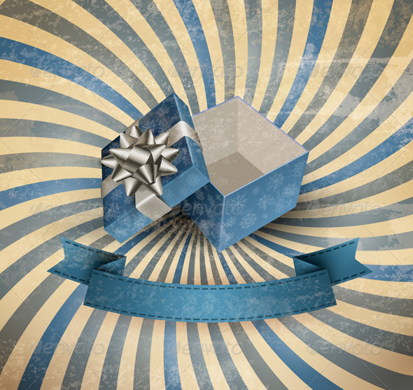 Christmas Background with Open Gift Box - Christmas Seasons/Holidays