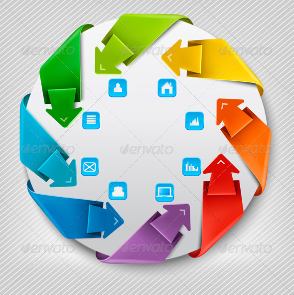 Info Graphics Banner with Icons Modern Design - Web Elements Vectors