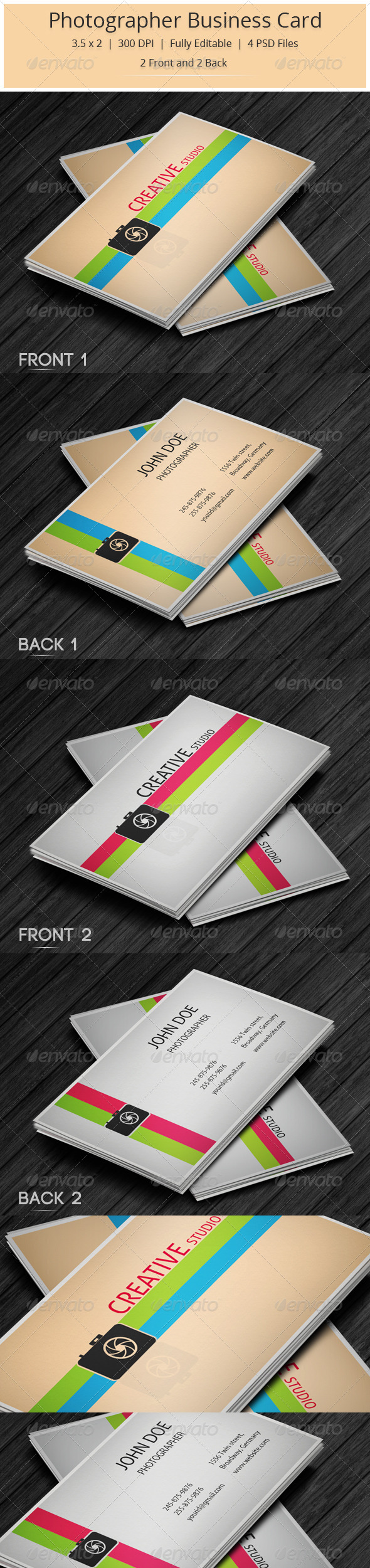 Photographer Business Card - Industry Specific Business Cards