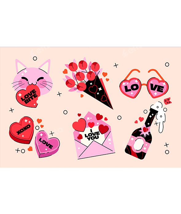 Valentine Love Props Set