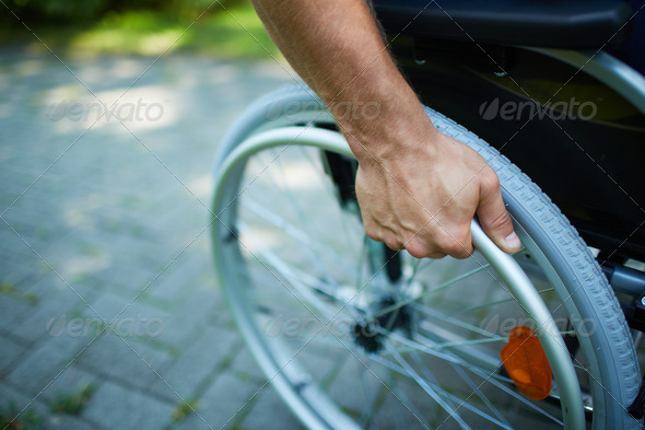 Wheelchair walk - Stock Photo - Images