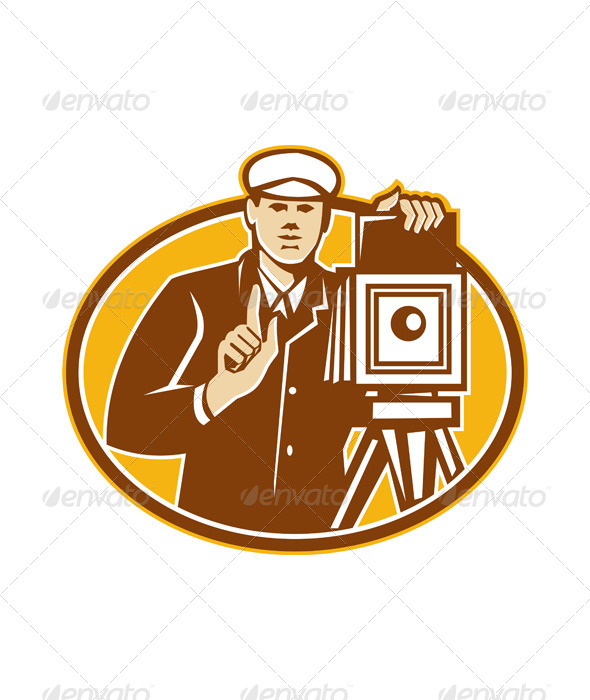 Photographer Vintage Camera Front Retro - People Characters