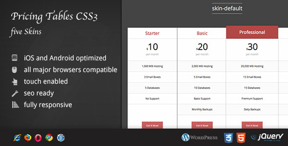 CSS Pricing Tables - CodeCanyon 5895593