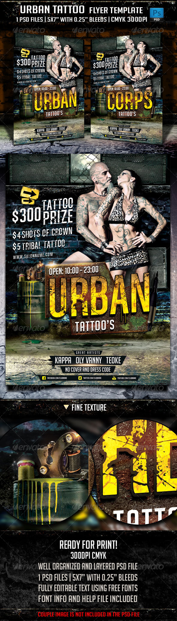 urban tattoo flyer template by briell graphicriver urban tattoo flyer template by briell graphicriver