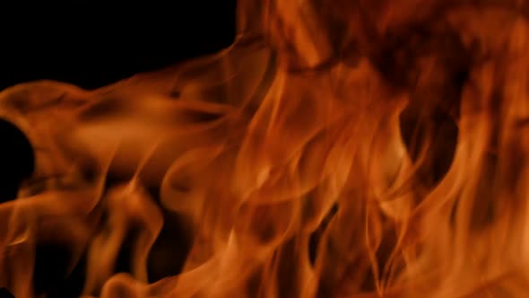 Flaming Fire on a Black Background. alt