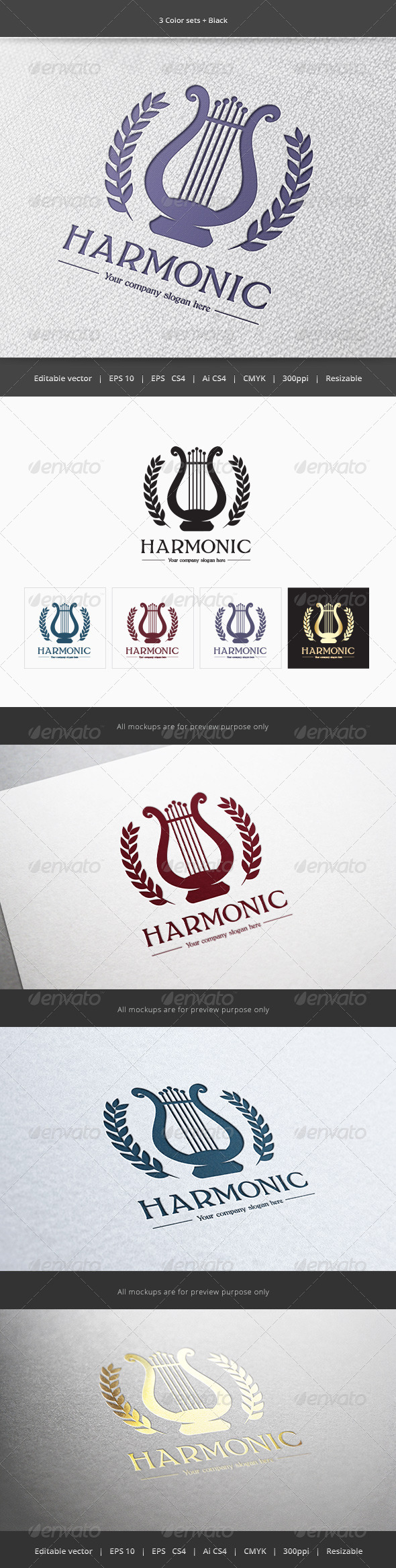 Harmonic Music Logo - Objects Logo Templates