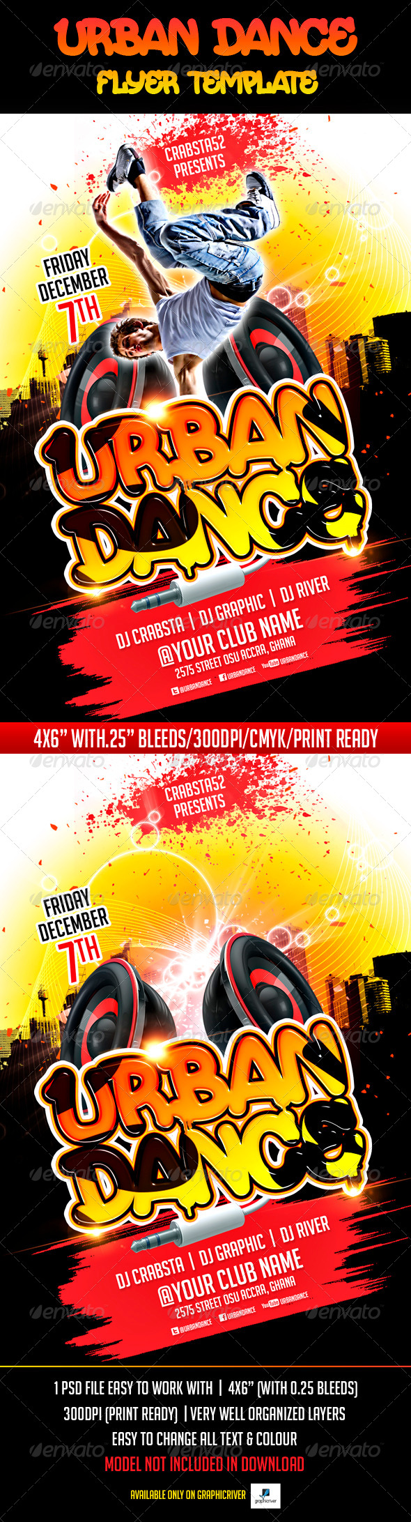 Urban Dance Flyer Template - Events Flyers