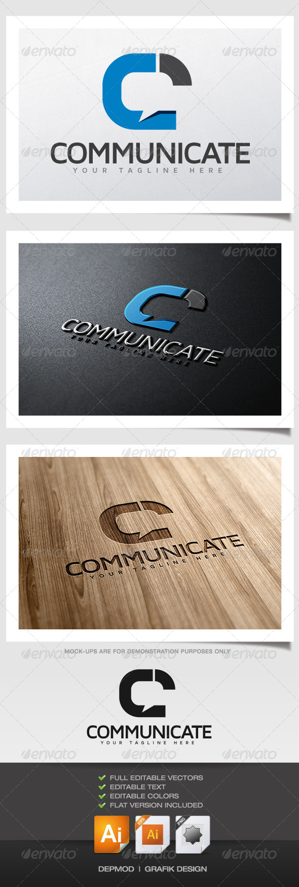 Communicate Logo - Letters Logo Templates