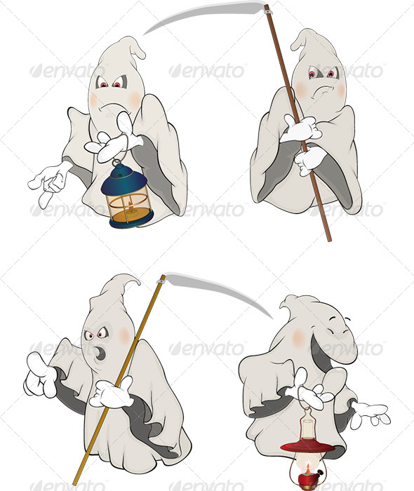 Ghosts Clip Art Cartoon - Halloween Seasons/Holidays