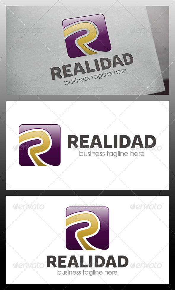 Realidad R Letter Logo Template - Letters Logo Templates