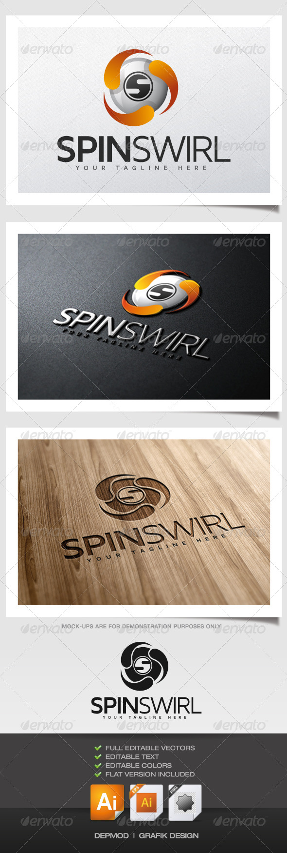 Spin Swirl Logo - Abstract Logo Templates