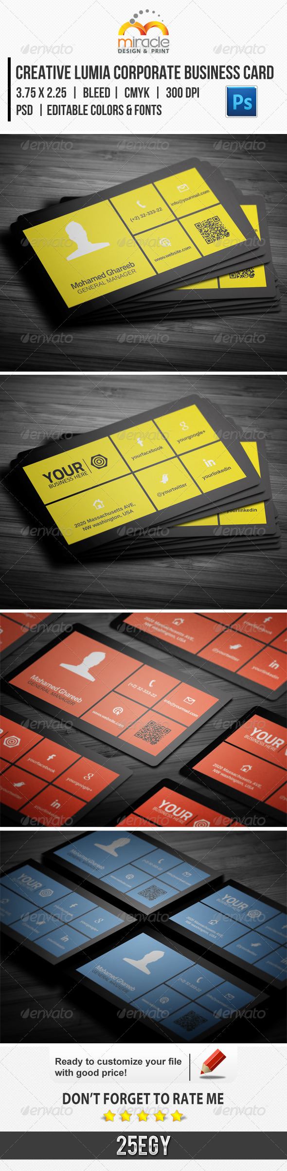 Creative Lumia Corporate Business Card - Business Cards Print Templates