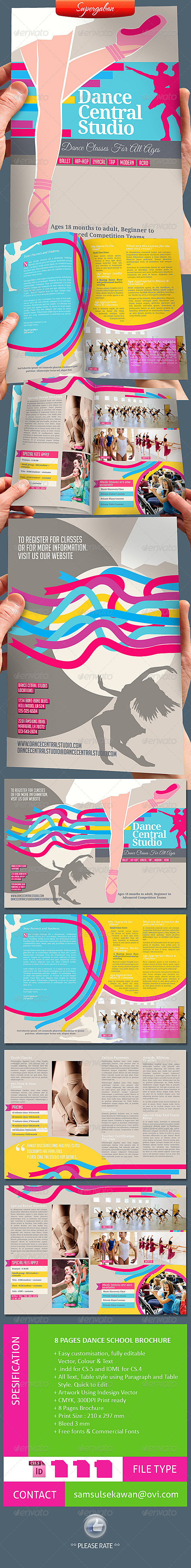 8 Pages Dance School Brochure - Brochures Print Templates