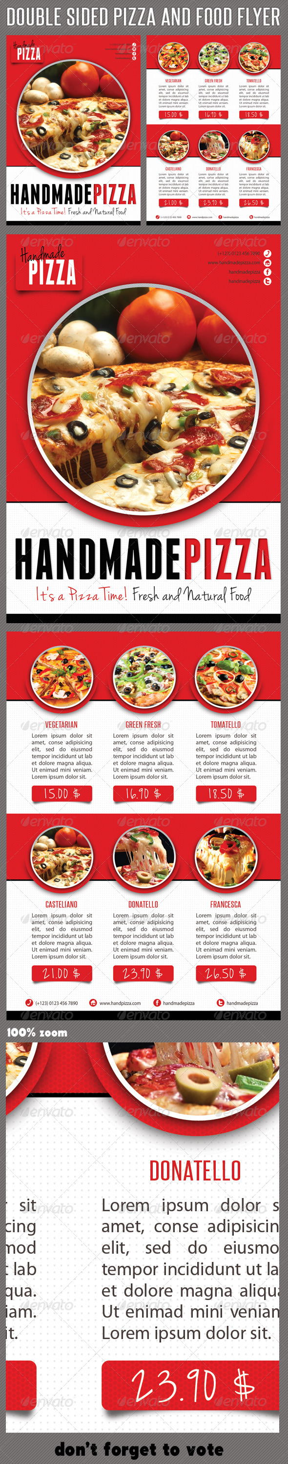 Food And Pizza Menu Flyer