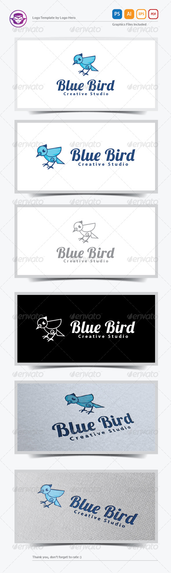 Blue Bird Logo Template - Animals Logo Templates