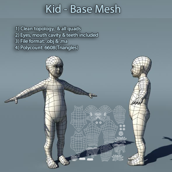 Kid Low Poly - 3Docean 5899367