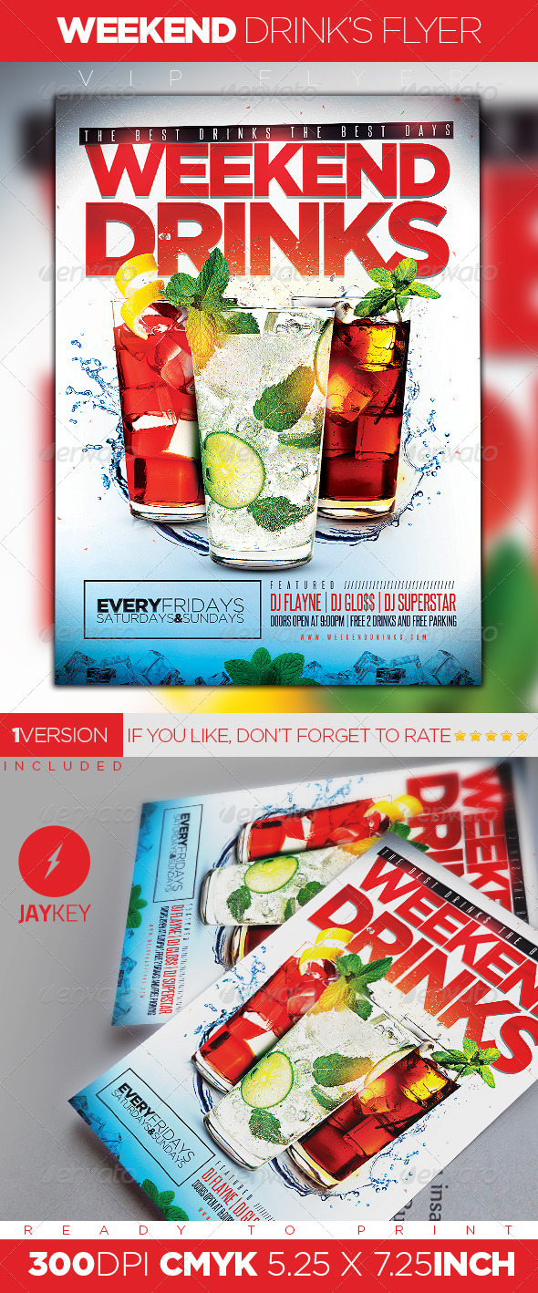 Weekend Drinks Flyer - Clubs & Parties Events