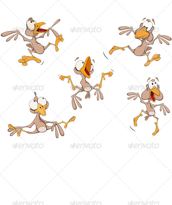 Sparrows Clip Art Cartoon - Animals Characters