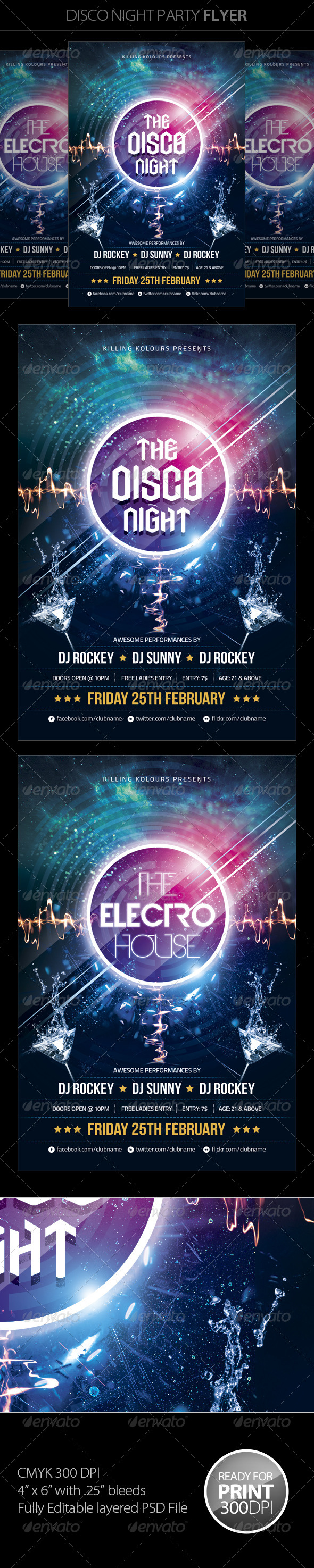Disco Night Party Flyer - Clubs & Parties Events