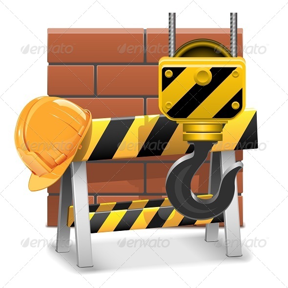 Vector Under Construction Concept with Bricks - Industries Business