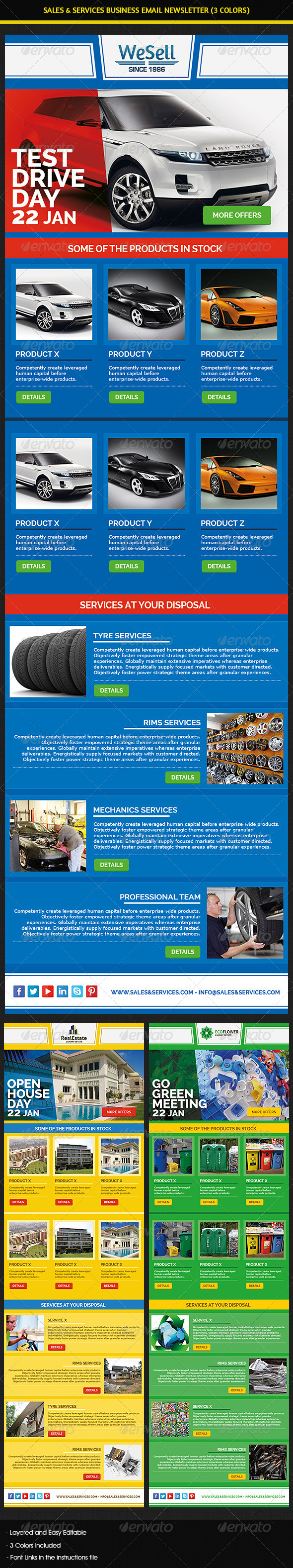 Sales & Services Business Email Newsletter - E-newsletters Web Elements
