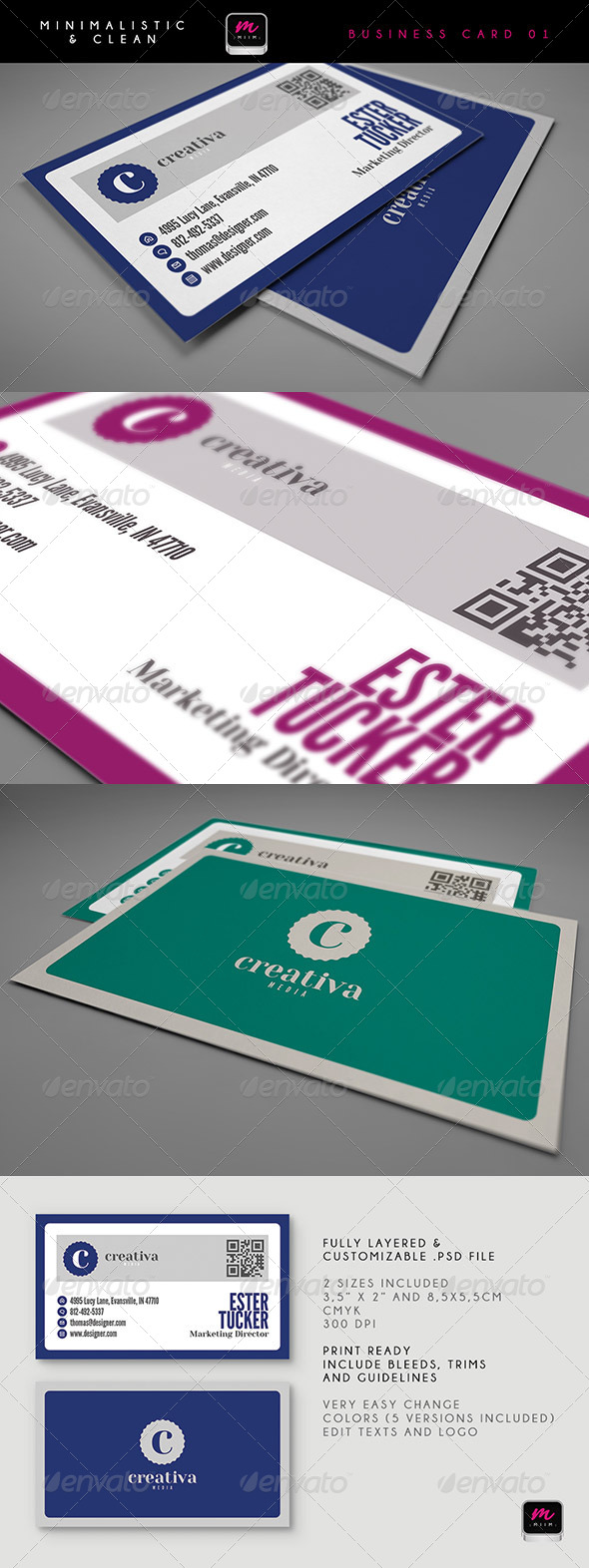 Clean Business Card Template 02 - Creative Business Cards