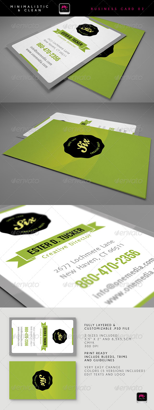Clean Business Card Template 03 - Retro/Vintage Business Cards