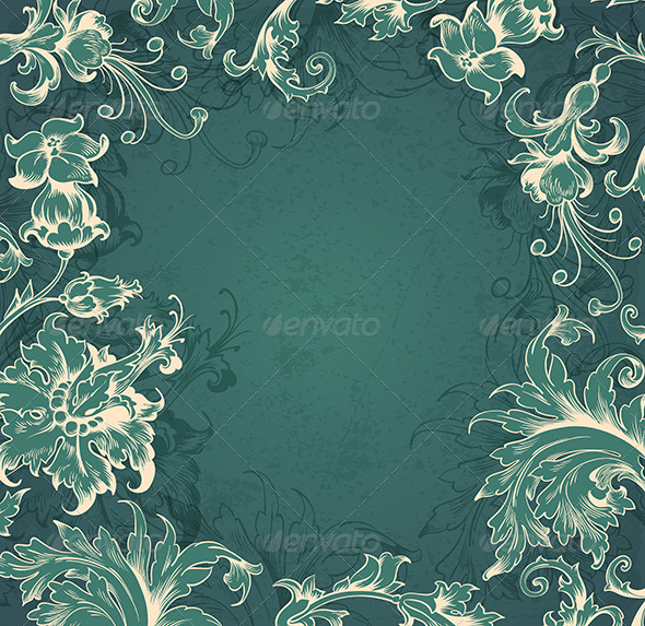 Green Victorian Background - Backgrounds Decorative