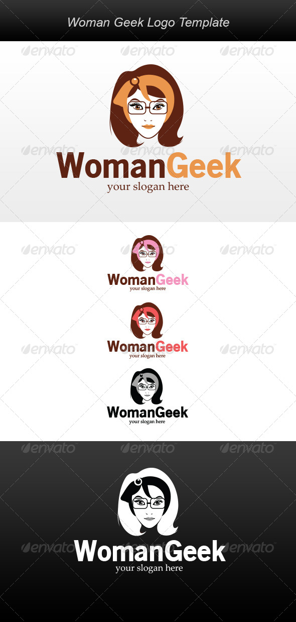 Woman Geek Logo - Humans Logo Templates