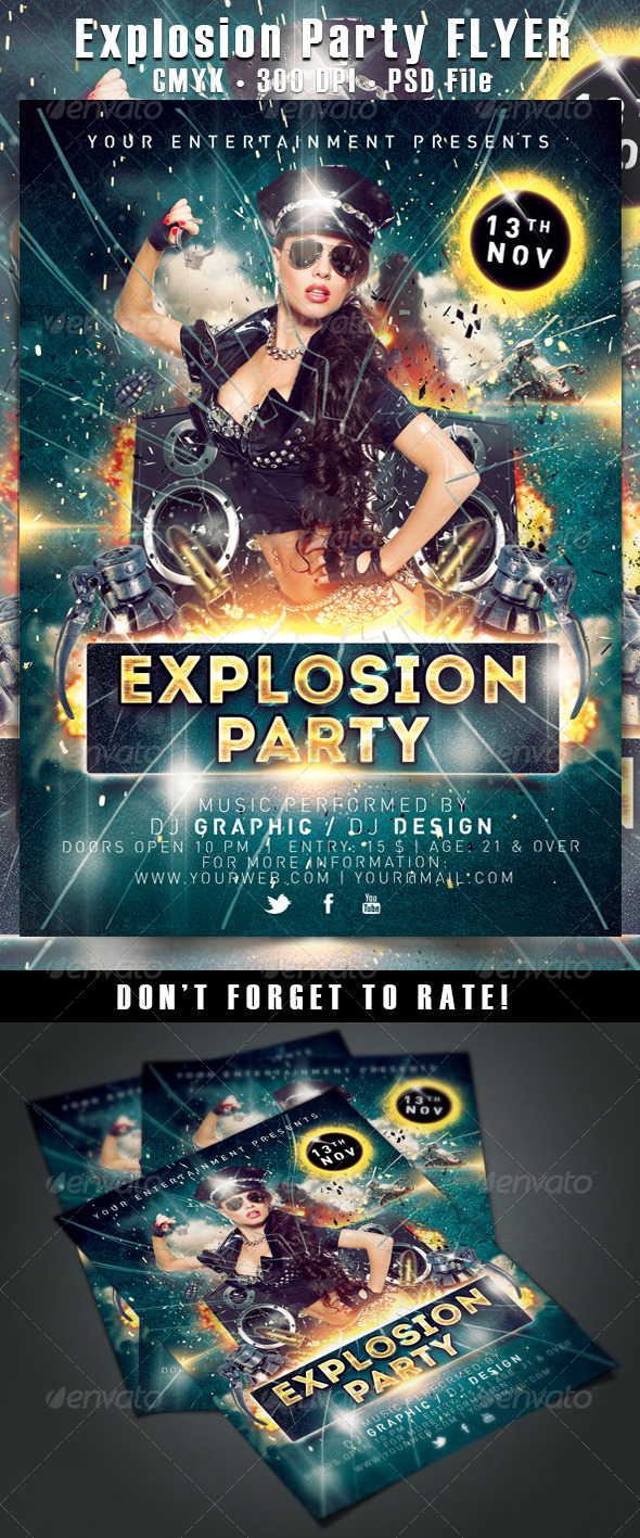 Explosion Party Flyer - Clubs & Parties Events