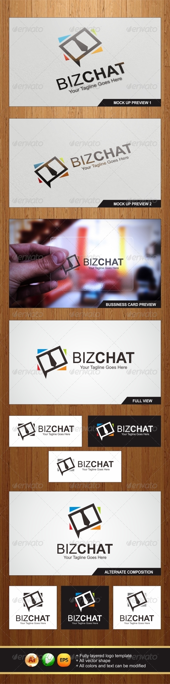 Biz Chat Logo - Symbols Logo Templates